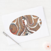 Afrikaanse Abstracte kunst Print Ovale Sticker (Envelop)