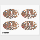 Afrikaanse Abstracte kunst Print Ovale Sticker (Vel)