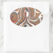 Afrikaanse Abstracte kunst Print Ovale Sticker (Tas)