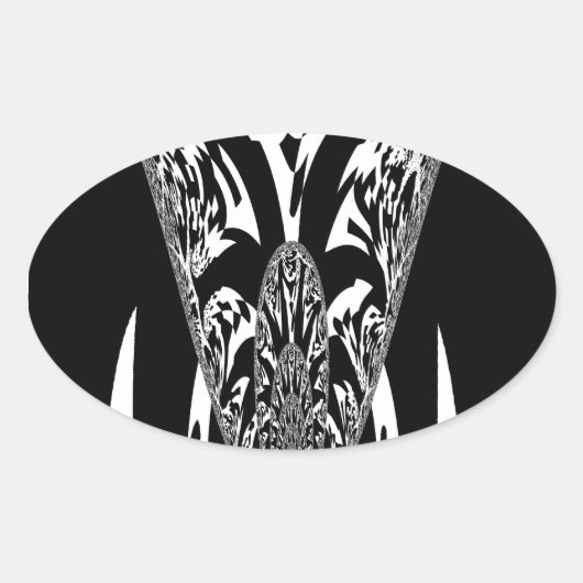Afrikaanse Abstracte kunst Print Ovale Sticker (Voorkant)