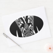 Afrikaanse Abstracte kunst Print Ovale Sticker (Envelop)