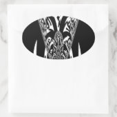 Afrikaanse Abstracte kunst Print Ovale Sticker (Tas)