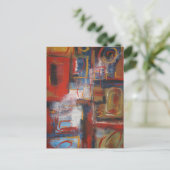 Afrikaanse Abstracte kunst - vierkantjes & cirkels Briefkaart (Staand voorkant)