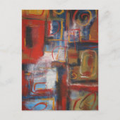 Afrikaanse Abstracte kunst - vierkantjes & cirkels Briefkaart (Voorkant)