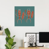 afrikaanse abstracte stam krijger poster (Thuiskantoor)
