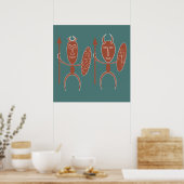 afrikaanse abstracte stam krijger poster (Keuken)