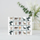 Afrikaanse abstracte stamkunst briefkaart (Staand voorkant)