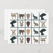 Afrikaanse abstracte stamkunst briefkaart (Voorkant / Achterkant)
