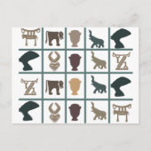 Afrikaanse abstracte stamkunst briefkaart (Voorkant)