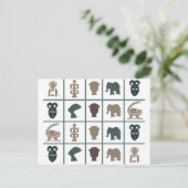 Afrikaanse abstracte stamkunst briefkaart (Staand voorkant)