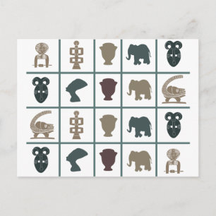 Afrikaanse abstracte stamkunst briefkaart