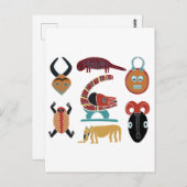 Afrikaanse abstracte stamkunst briefkaart (Voorkant / Achterkant)