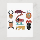 Afrikaanse abstracte stamkunst briefkaart (Voorkant)