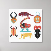 Afrikaanse abstracte stamkunst canvas afdruk (Voorkant)