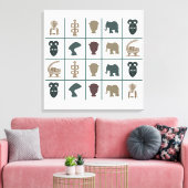 Afrikaanse abstracte stamkunst canvas afdruk (Insitu (Woonkamer))