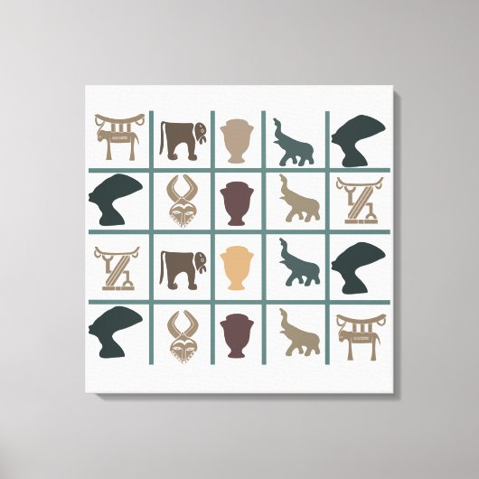 Afrikaanse abstracte stamkunst canvas afdruk (Voorkant)