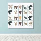 Afrikaanse abstracte stamkunst canvas afdruk (Insitu (Houten vloer))