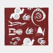 Afrikaanse abstracte stamkunst fleece deken (Voorkant (Horizontaal))