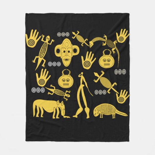 Afrikaanse abstracte stamkunst fleece deken (Voorkant)