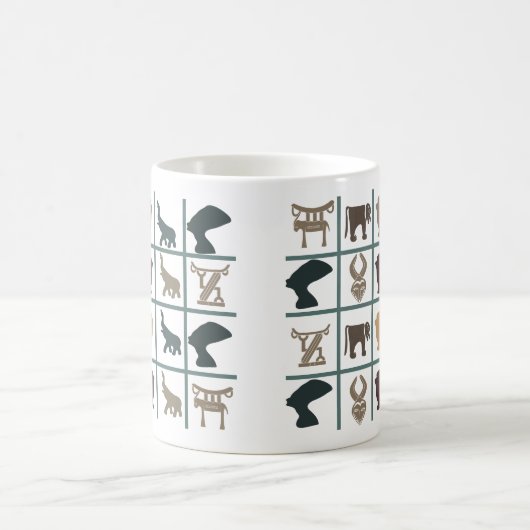 Afrikaanse abstracte stamkunst koffiemok (Center)