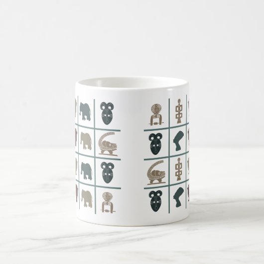 Afrikaanse abstracte stamkunst koffiemok (Center)