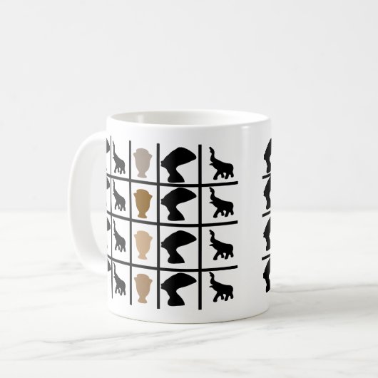 Afrikaanse abstracte stamkunst koffiemok (Voorkant links)