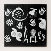 Afrikaanse abstracte stamkunst legpuzzel (Verticaal)