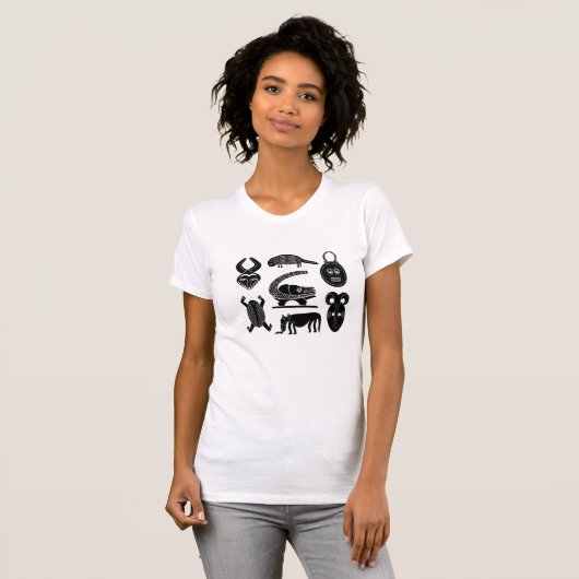 Afrikaanse abstracte stamkunst t-shirt (Voorkant volledig)