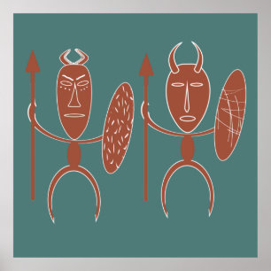 afrikaanse abstracte tribune poster