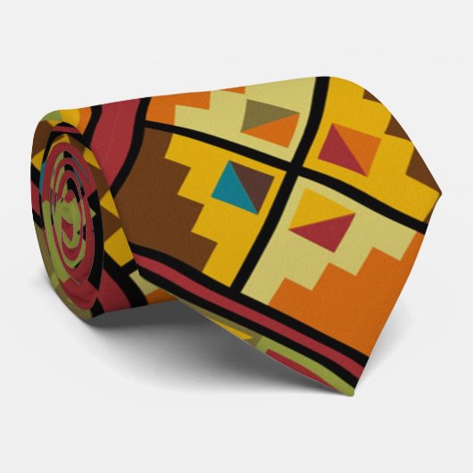Afrikaanse abstracte vormgeving stropdas (Opgerold)