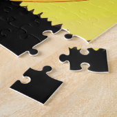 Afrikaanse acaciaboom tegen een Oranje zonsonderga Legpuzzel (Zijkant)