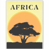 Afrikaanse acaciaboom tegen een Oranje zonsonderga Sticker (Voorkant)