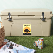 Afrikaanse acaciaboom tegen een Oranje zonsonderga Sticker (Koeler)