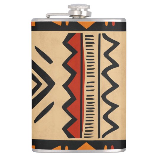 Afrikaanse achtergrond in warme kleuren heupfles (Voorkant)