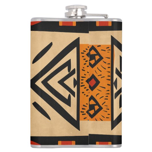 Afrikaanse achtergrond in warme kleuren heupfles (Achterkant)