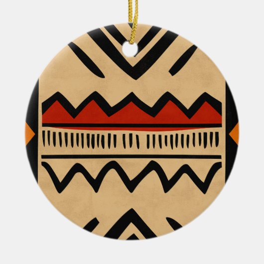 Afrikaanse achtergrond in warme kleuren keramisch ornament (Voorkant)