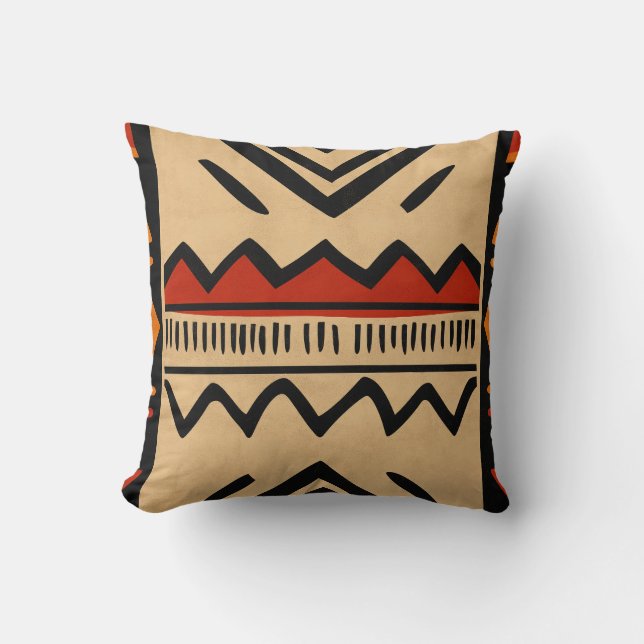 Afrikaanse achtergrond in warme kleuren kussen (Voorkant)