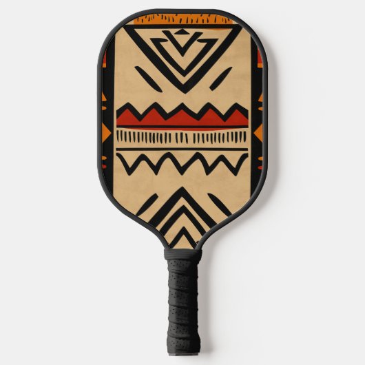 Afrikaanse achtergrond in warme kleuren pickleball paddle (Voorkant)