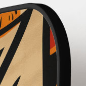 Afrikaanse achtergrond in warme kleuren pickleball paddle (Links Detail)
