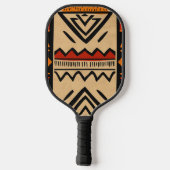 Afrikaanse achtergrond in warme kleuren pickleball paddle (Achterkant)