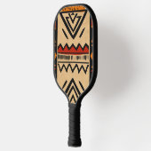 Afrikaanse achtergrond in warme kleuren pickleball paddle (Links)