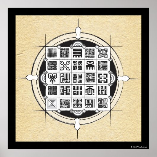Afrikaanse adinkra en Koerdische Arabisch, op het  Poster (Voorkant)