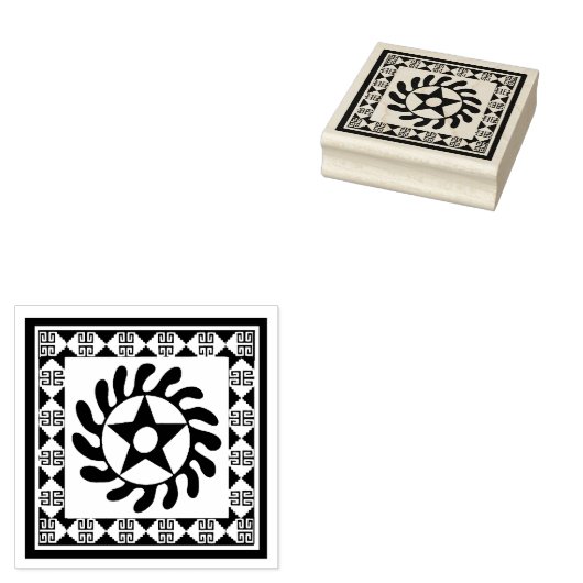Afrikaanse Adinkra Nieuwe Beginnings Design Stamp Rubberstempel (Gestempeld)