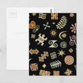 Afrikaanse adinkra-symbolen briefkaart (Voorkant / Achterkant)
