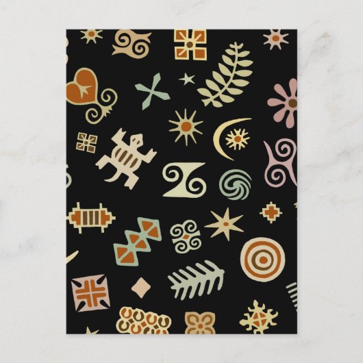 Afrikaanse adinkra-symbolen briefkaart (Voorkant)