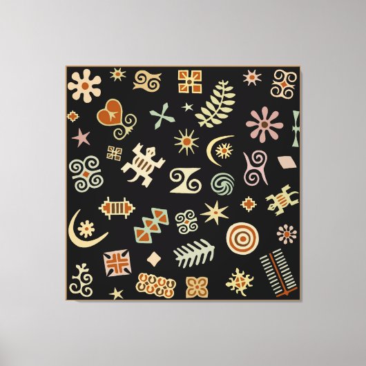 Afrikaanse Adinkra-symbolen Canvas Afdruk (Voorkant)