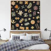 Afrikaanse Adinkra-symbolen Canvas Afdruk (Insitu (Slaapkamer))