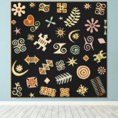 Afrikaanse Adinkra-symbolen Canvas Afdruk (Insitu (Houten vloer))