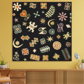 Afrikaanse Adinkra-symbolen Canvas Afdruk (Insitu (Woonkamer))