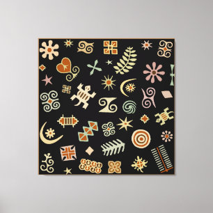 Afrikaanse Adinkra-symbolen Canvas Afdruk